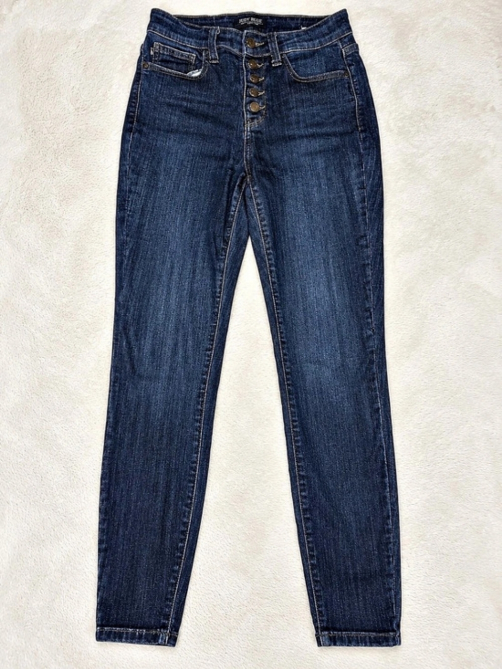Judy Blue Button-Fly Skinny Fit Skinny Jeans Blue Waist 27